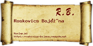 Roskovics Bojána névjegykártya